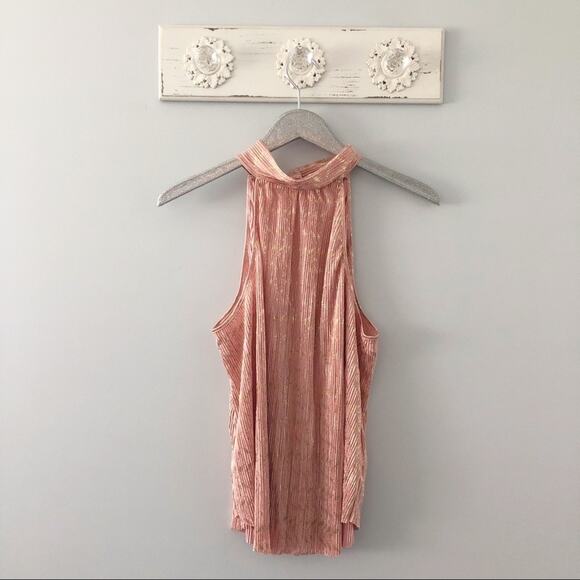 Anthropologie Vickie Halter Top Peach and Metallic Gold NEW - Picture 1 of 11